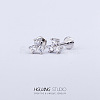 Stainless Steel Micro Pave Clear Cubic Zirconia Cartilage Earrings for Women Men WG126FA-15-1