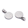 Flat Round with San Benito & Word 304 Stainless Steel Charms STAS-I036-03C-2