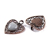 Natural Labradorite Peach Love Heart Pendants G-G158-01-12-2