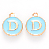 Golden Plated Alloy Enamel Charms ENAM-S118-04D-1