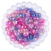 180Pcs 2 Colors Acrylic Bead Caps OACR-PA0001-37E-7