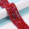 Electroplate Opaque Solid Color Glass Beads Strands EGLA-A034-P3mm-L04-4