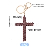 Cotton Cord Cross Keychains AJEW-TAC0031-03B-4