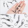 100Pcs Stainless Steel Solid Fishing Swivel Snaps Hook Connector Barrel Bearing FIND-FH0010-59-3