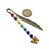 Butterfly Alloy Enamel Pendant Bookmark with Chakra Gemstone Bead AJEW-JK00253-01-3