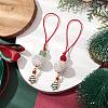 Christmas Tree Alloy Enamel with Rhinestone Pendant Decorations HJEW-JM02097-2