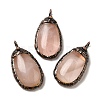 Natural Rose Quartz Pendants G-K381-05R-05-1