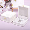 2Pcs PU Leather Necklace Pendant Gift Boxes LBOX-CL0001-01-3