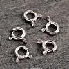 Platinum Plated 925 Sterling Silver Spring Ring Clasps STER-K014-H152-7mm-P-2