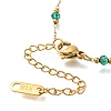 Ion Plating(IP) 304 Stainless Steel & Glass Paperclip Chain Beach Shell Shaped Pendant Necklaces for Women X-NJEW-H037-01G-3