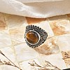 Natural Tiger Eye Adjustable Rings RJEW-I108-03AS-14-2