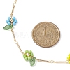 Rainbow Color Glass Beaded Flower Necklaces NJEW-TA00173-01-3