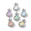 UV Plating Alloy Glass Pendants FIND-K032-27P-1
