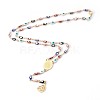 304 Stainless Steel Rosary Bead Necklaces NJEW-F240-05G-1