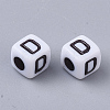 White Opaque Acrylic Beads MACR-R869-02D-2
