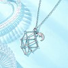 304 Stainless Steel Empty Macrame Pouch Star Moon Pendant Cable Chain Necklace Making NJEW-JN05281-03-1