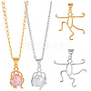 4Pcs 2 Colors Brass Pendants Cabochon Settings FIND-SC0017-24C-5