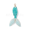 3Pcs 3 Colors Seed Beads Beaded Pendants PALLOY-MZ00222-3