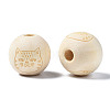 Unfinished Natural Wood European Beads WOOD-S045-152-4