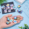 20Pcs 2 Colors UV Plating Rainbow Iridescent Acrylic Enamel Beads SACR-TA0001-70-6