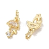 Brass Micro Pave Clear Cubic Zirconia Charms CU-CBADD0C-02G-2