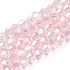 Transparent Electroplate Glass Beads Strands EGLA-A039-T4mm-A26-1