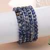 Natural Blue Spot Jasper Bead Stretch Bracelets BJEW-K212-A-039-2