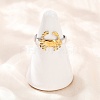 304 Stainless Steel Double Color Cuff Rings RJEW-S635-01GP-18-2