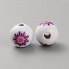 Printed Wood European Beads WOOD-CJC0001-20H-2