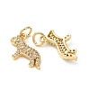 Brass Micro Pave Clear Cubic Zirconia Pendants CU-E003-18G-12-2