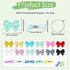 34Pcs 17 Styles Bowknot Food Grade Eco-Friendly Silicone Focal Beads SIL-BC0001-06-2