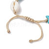 Natural Shell & Synthetic Turquoise Braided Bead Bracelets AJEW-AN00562-6