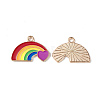 Rainbow Color Pride Alloy Enamel Pendants ENAM-K067-23-3
