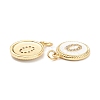 Brass Micro Pave Clear Cubic Zirconia Charms ZIRC-J040-44G-00-3