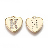 Brass Micro Pave Clear Cubic Zirconia Charms KK-N231-234K-NF-2
