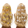 2Pcs 2 Colors Cloth Sunflower Hippie Headband Floral Crown OHAR-CP0001-15-1