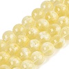 Transparent Half Spray Painted Glass Beads Strands GLAA-Q110-02A-01-1