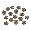 Tibetan Style  Zinc Alloy Bead Caps TIBEB-6.5x3-AB-FF-1
