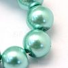 Baking Paint Pearlized Glass Pearl Round Bead Strands HY-Q330-8mm-32-3
