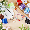 10 Rolls 10 Colors Nylon Satin Rattail Cords NWIR-SC0001-09-4