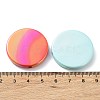 UV Plating Rainbow Iridescent Acrylic Beads OACR-A029-17-3