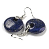Rack Plating Brass Flat Round Dangle Earrings for Women EJEW-B064-01P-08-2