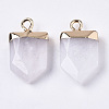 Natural White Jade Pointed Pendants G-N326-34M-2