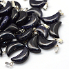 Moon Synthetic Blue Goldstone Pendants G-Q369-08-1