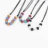 Natural Lava Rock Beaded Necklaces NJEW-I236-07-2