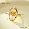 Preserved Flowers 304 Stainless Steel and Epoxy Resin Open Cuff Rings for Women FS-WGCF311-22-1