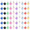 50Pcs 10 Colors Glass Pearl Round Bead Pendants PALLOY-YW00151-2