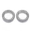 Brass Micro Pave Cubic Zirconia Linking Rings ZIRC-T013-17P-NF-1