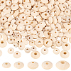 250Pcs 5 Styles Unfinished Wood Rondelle Beads WOOD-PH0002-95-1