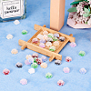 50pcs 5 colors Frosted Resin Flower Cabochons CRES-TA0001-27-4
